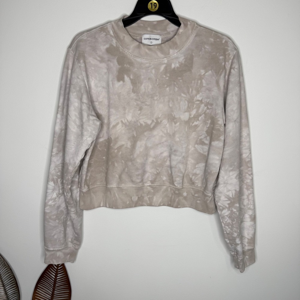 J23 COTTON CITIZEN MILAN CROP SWEATSHIRT - TIE DYE OATMEALCRYSTAL Sz S‎
